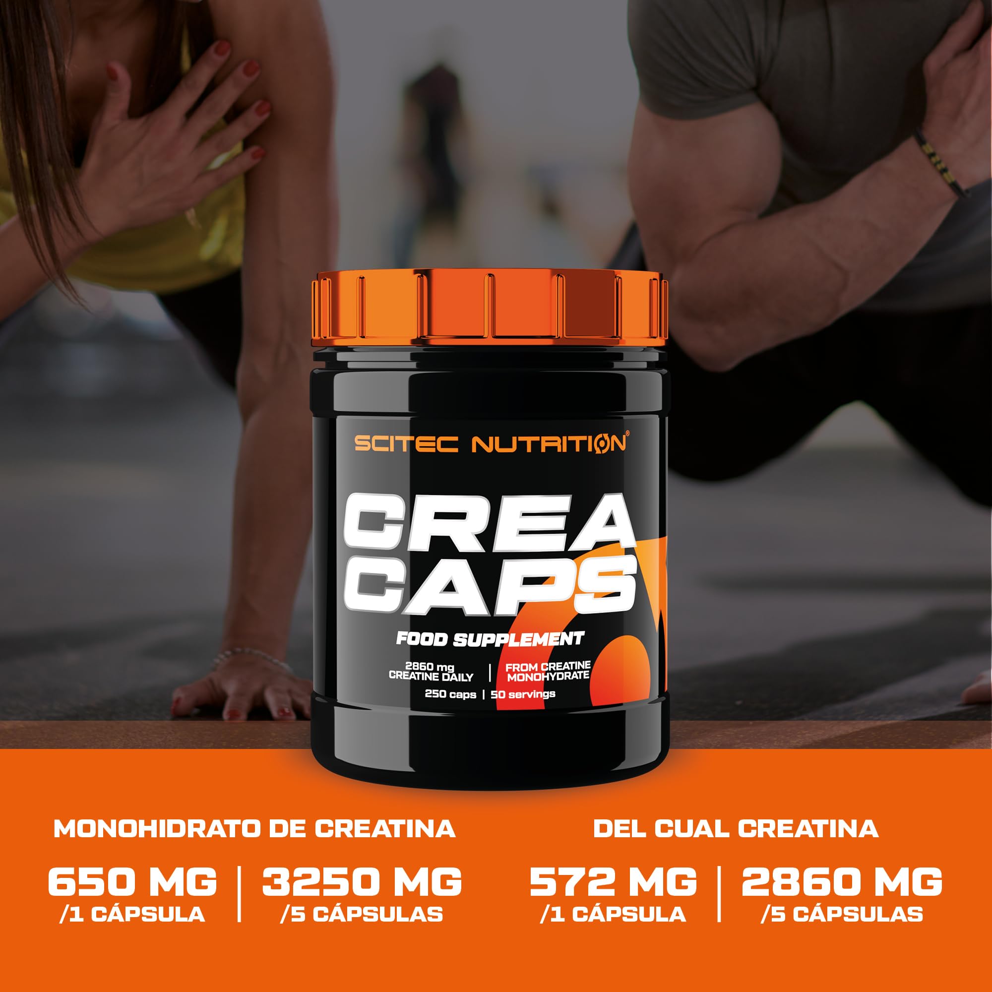 Scitec Nutrition Crea Caps - Creatina Monohidrato Cápsulas - con Creatina  Orgánica Rica en Nitrógeno, 250 Cápsulas : Amazon.es: Salud y cuidado  personal