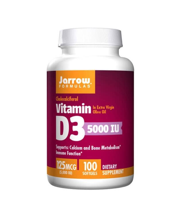 Jarrow Vitamin D3  5000 IU 125 mcg 100 caps