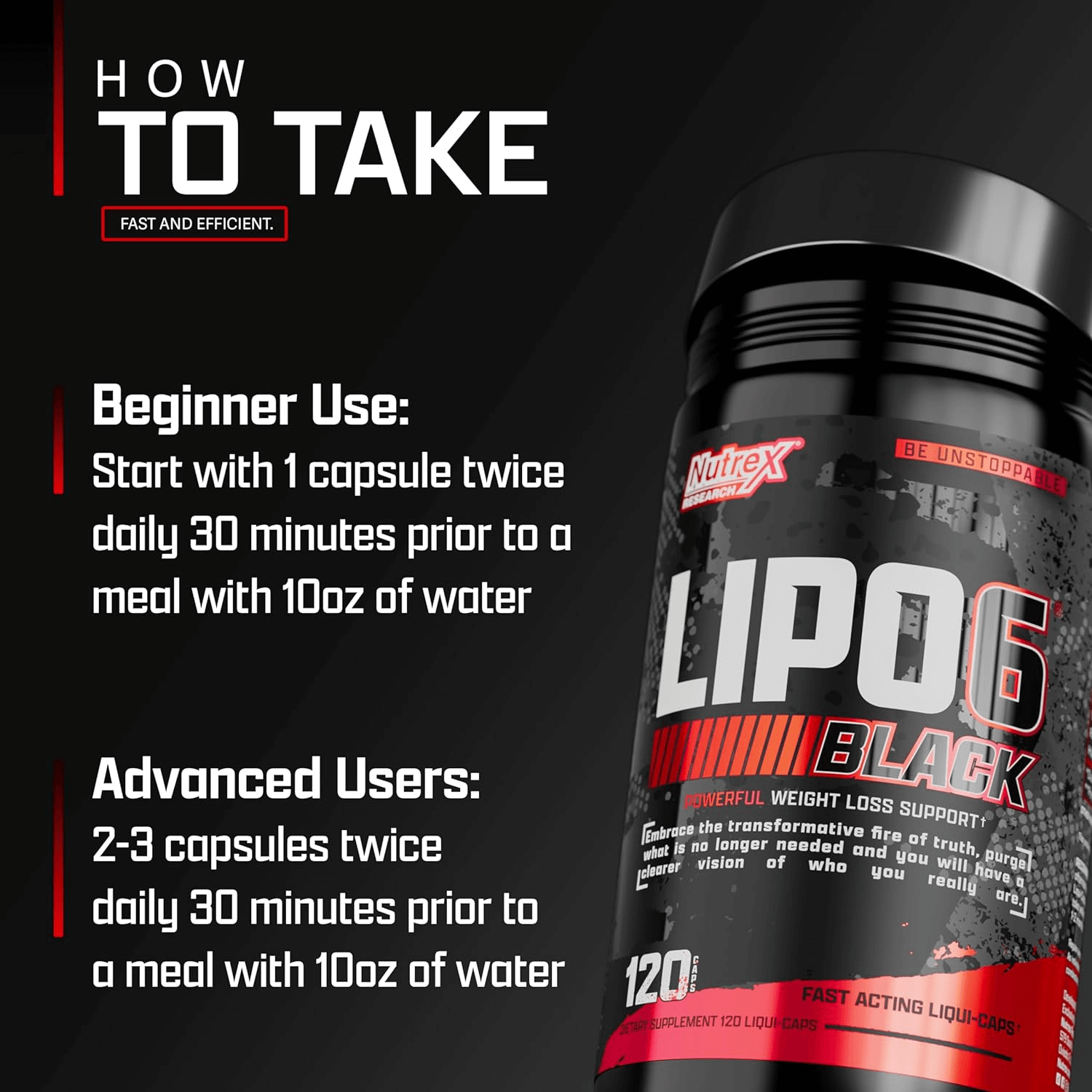 Lipo 6 Black - fettbrännare från Nutrex Nutrition