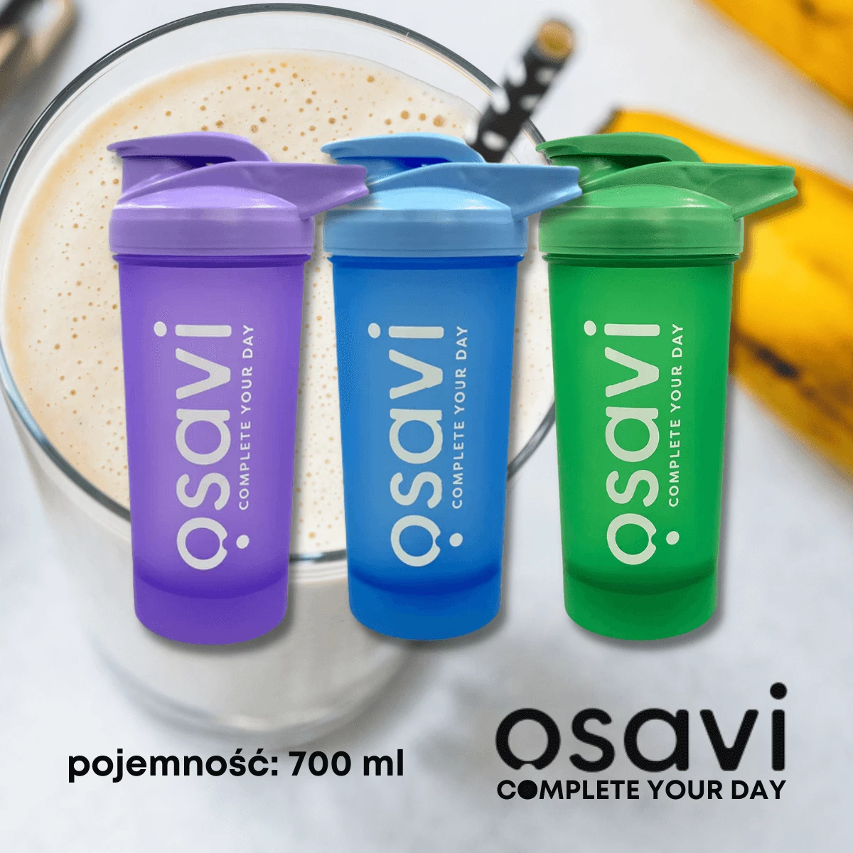 Shaker Zielony GREEN z kulką do precyzyjnego mieszania 700 ml Osavi - Sklep  internetowy Enaturalnie.pl